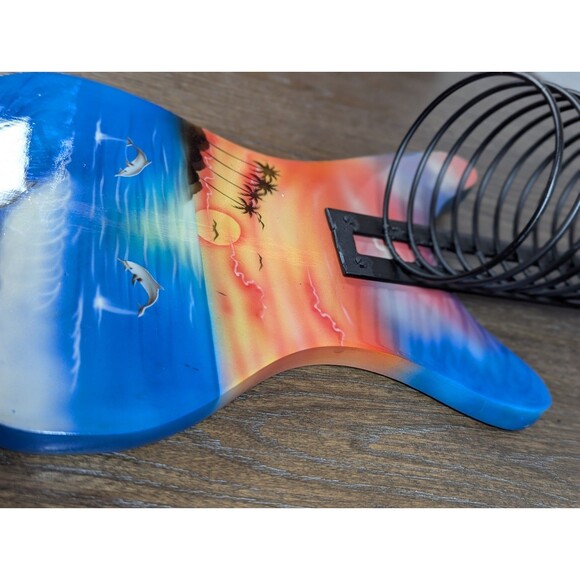 VTG Guitar CD DVD Disc Rack Holder Wall Mount Custom Painted Tropical Dolphin - Picture 5 of 9